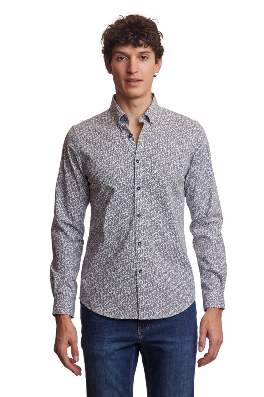Paisley & Gray Black/White Abstract Geo Slim Fit Shirt/29013